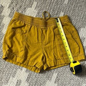 Old Navy Mustard Yellow Cargo Shorts with Elastic Waistband